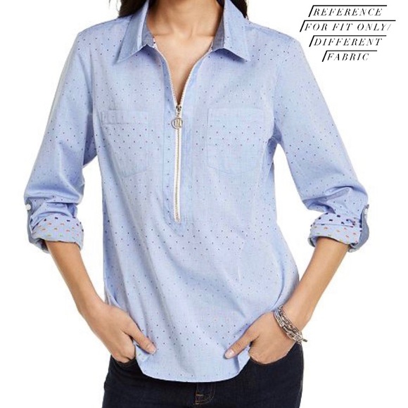 Tommy Hilfiger Tops - NWT | TOMMY HILFIGER striped zip shirt